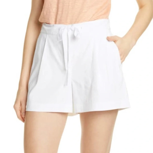 Nordstrom signature white linen drawstring shorts - Picture 1 of 5
